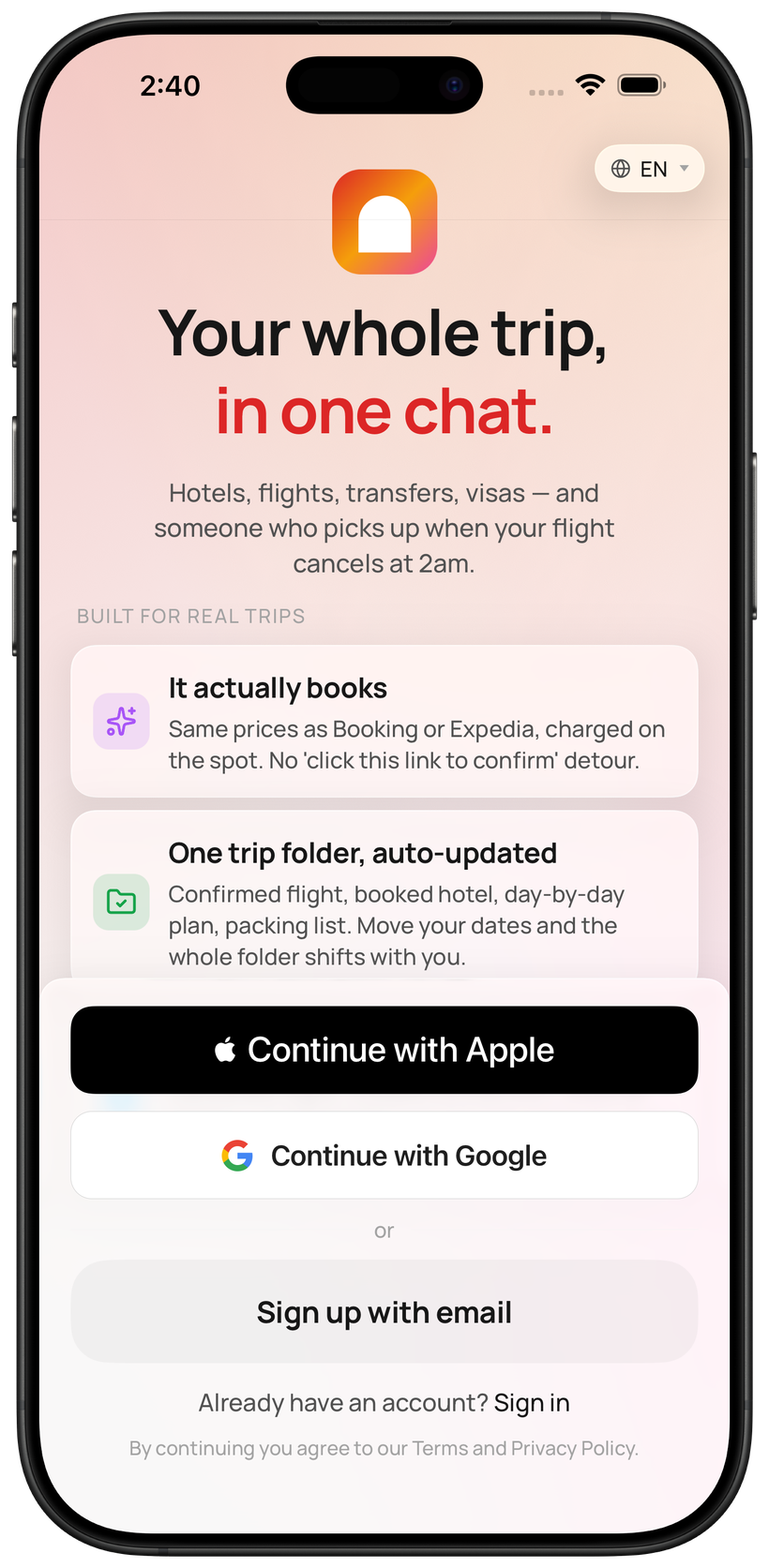 Chat with the concierge